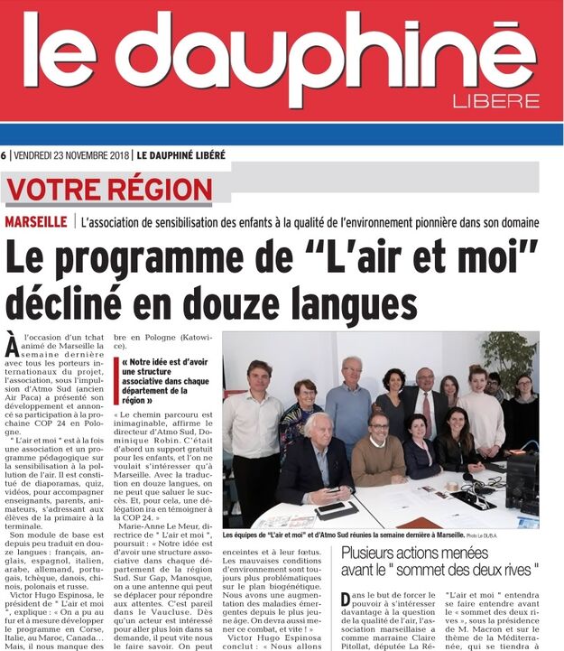 Article paru dans Le Dauphiné le 23 novembre 2018