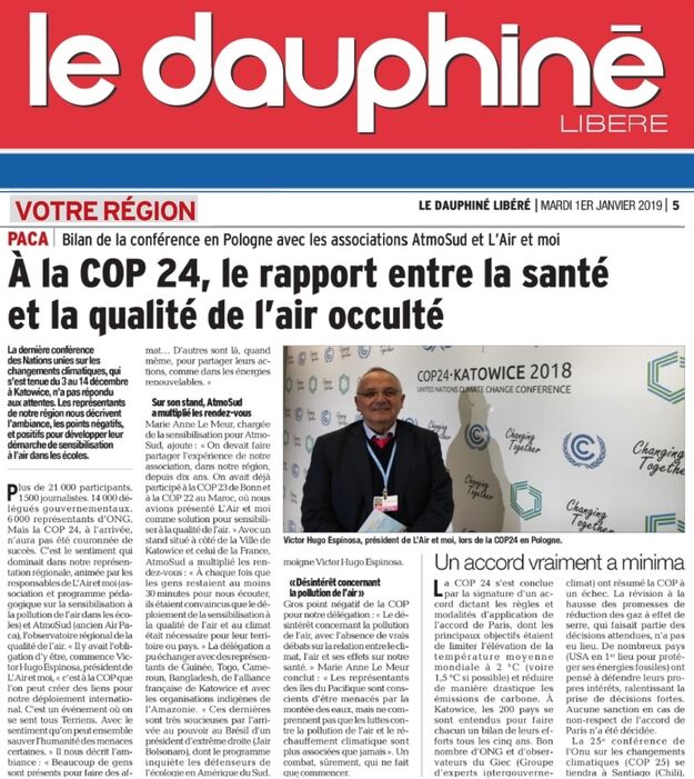 Article paru dans Le Dauphiné le 1er janvier 2019