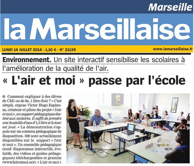 Scan de l'article dans la Marseillaise