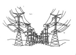 Dessin : pylônes électriques